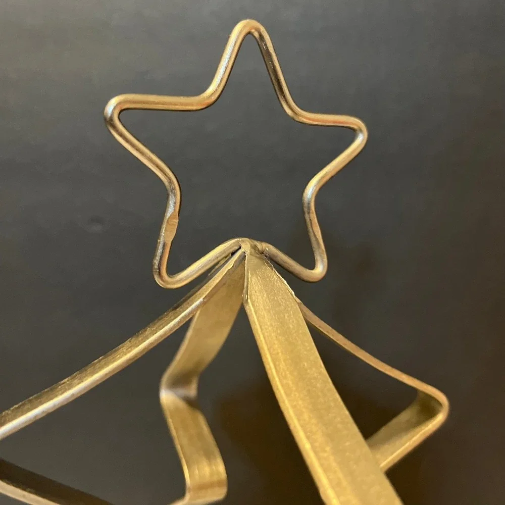Metal Christmas Tree‎ Candle Holder Star Topper Table Decor tea light